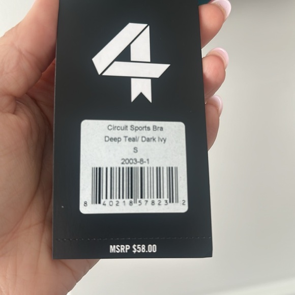 NWT Four Laps sports bra! Adorable teal color! Size small - Picture 5 of 7